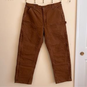 Carhartt Pants: Men's Brown Cotton Duck Insulated Waist Quilt Lined Pants